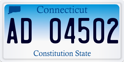 CT license plate AD04502