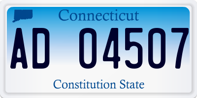 CT license plate AD04507