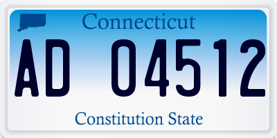 CT license plate AD04512