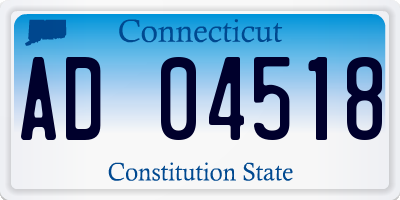CT license plate AD04518