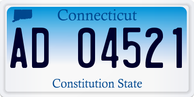 CT license plate AD04521