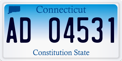 CT license plate AD04531