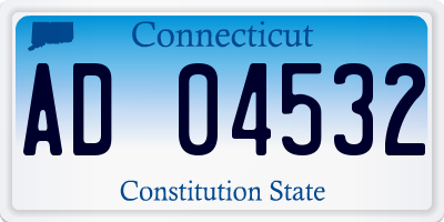 CT license plate AD04532