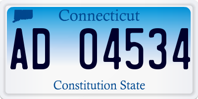 CT license plate AD04534