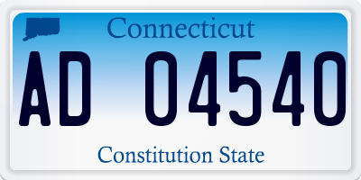 CT license plate AD04540