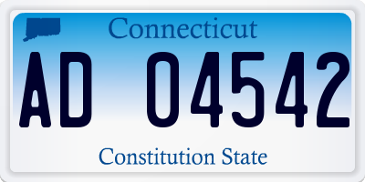 CT license plate AD04542