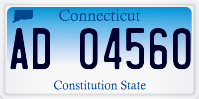CT license plate AD04560