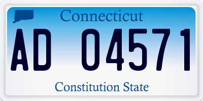 CT license plate AD04571