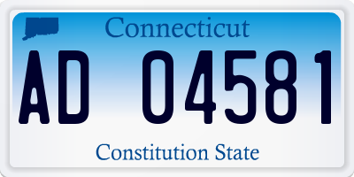 CT license plate AD04581
