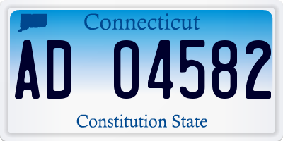 CT license plate AD04582