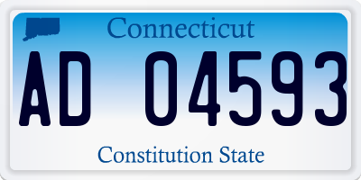 CT license plate AD04593
