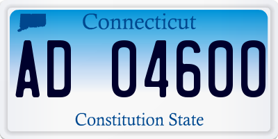 CT license plate AD04600