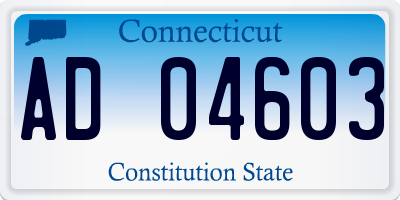 CT license plate AD04603