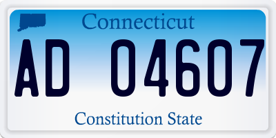 CT license plate AD04607