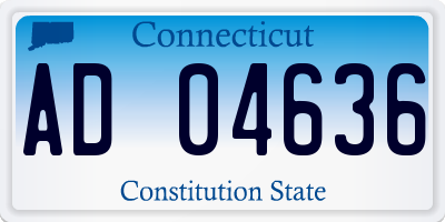 CT license plate AD04636