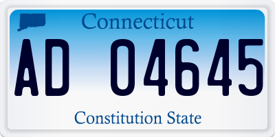 CT license plate AD04645