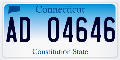 CT license plate AD04646