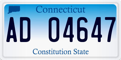 CT license plate AD04647