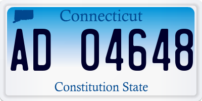 CT license plate AD04648