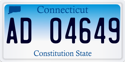 CT license plate AD04649