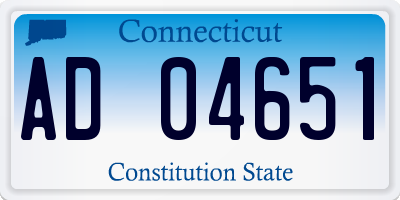 CT license plate AD04651