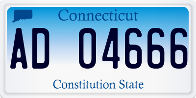 CT license plate AD04666