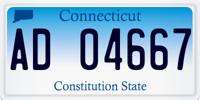 CT license plate AD04667