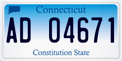 CT license plate AD04671