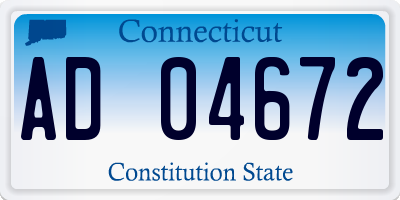 CT license plate AD04672
