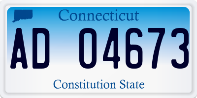CT license plate AD04673