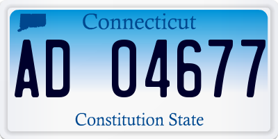CT license plate AD04677