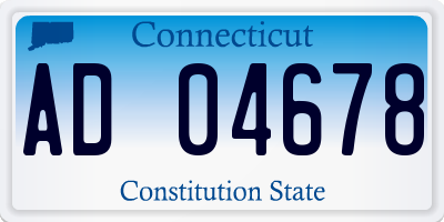 CT license plate AD04678