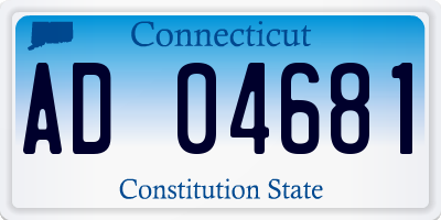 CT license plate AD04681