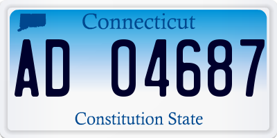 CT license plate AD04687