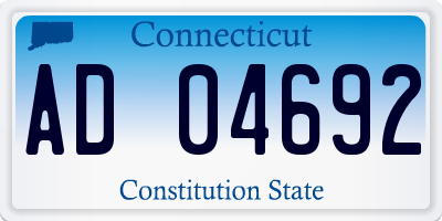 CT license plate AD04692