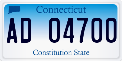 CT license plate AD04700