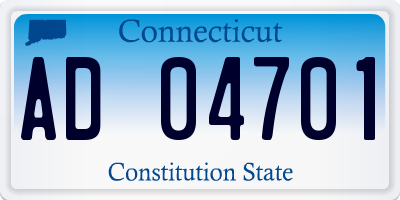 CT license plate AD04701