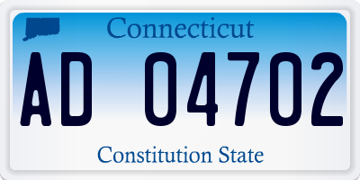 CT license plate AD04702