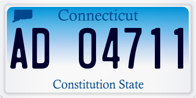 CT license plate AD04711