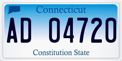 CT license plate AD04720