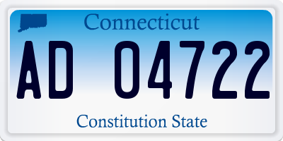 CT license plate AD04722