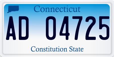 CT license plate AD04725