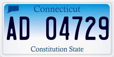 CT license plate AD04729