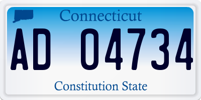 CT license plate AD04734