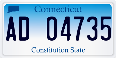 CT license plate AD04735