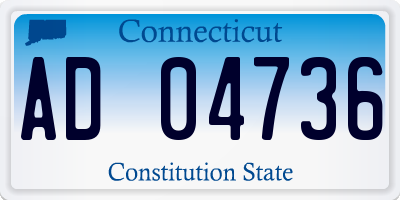 CT license plate AD04736