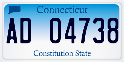 CT license plate AD04738