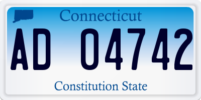 CT license plate AD04742