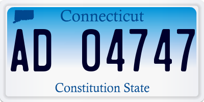 CT license plate AD04747
