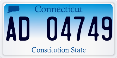 CT license plate AD04749